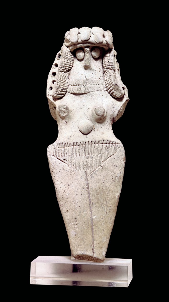 Mesopotamische Kunst: Nackte Frau. Terrakotta, 2. Jahrtausend v. Chr. (um 2000 v. Chr.). Aus Tell Asmar (Esnunna in Mesopotamien) von Mesopotamian