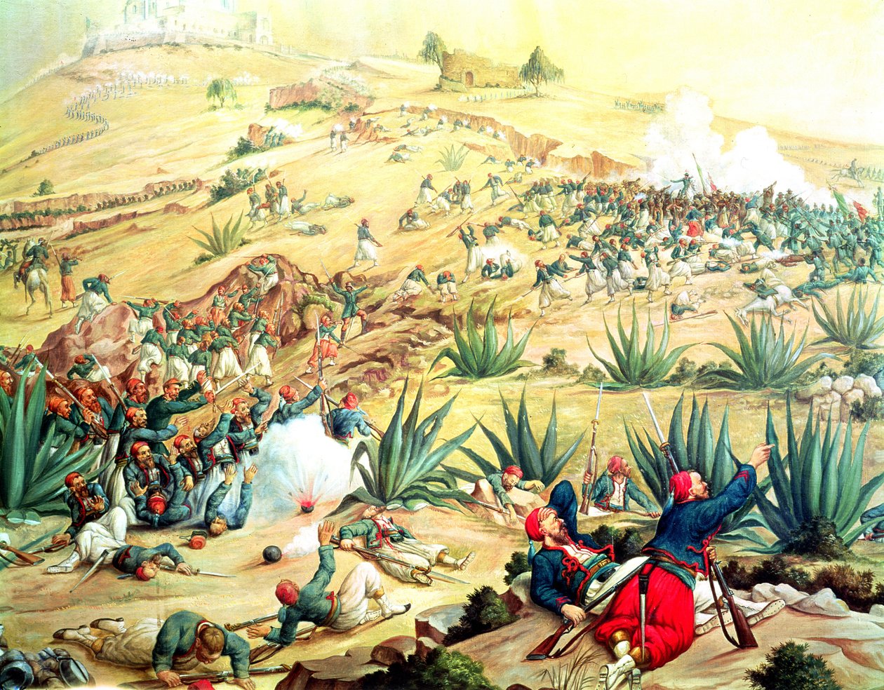 Die Schlacht von Puebla, 5. Mai 1862 von Mexican School