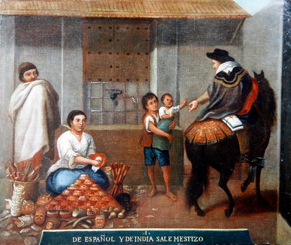 Figuren an einem Marktstand von Mexican School