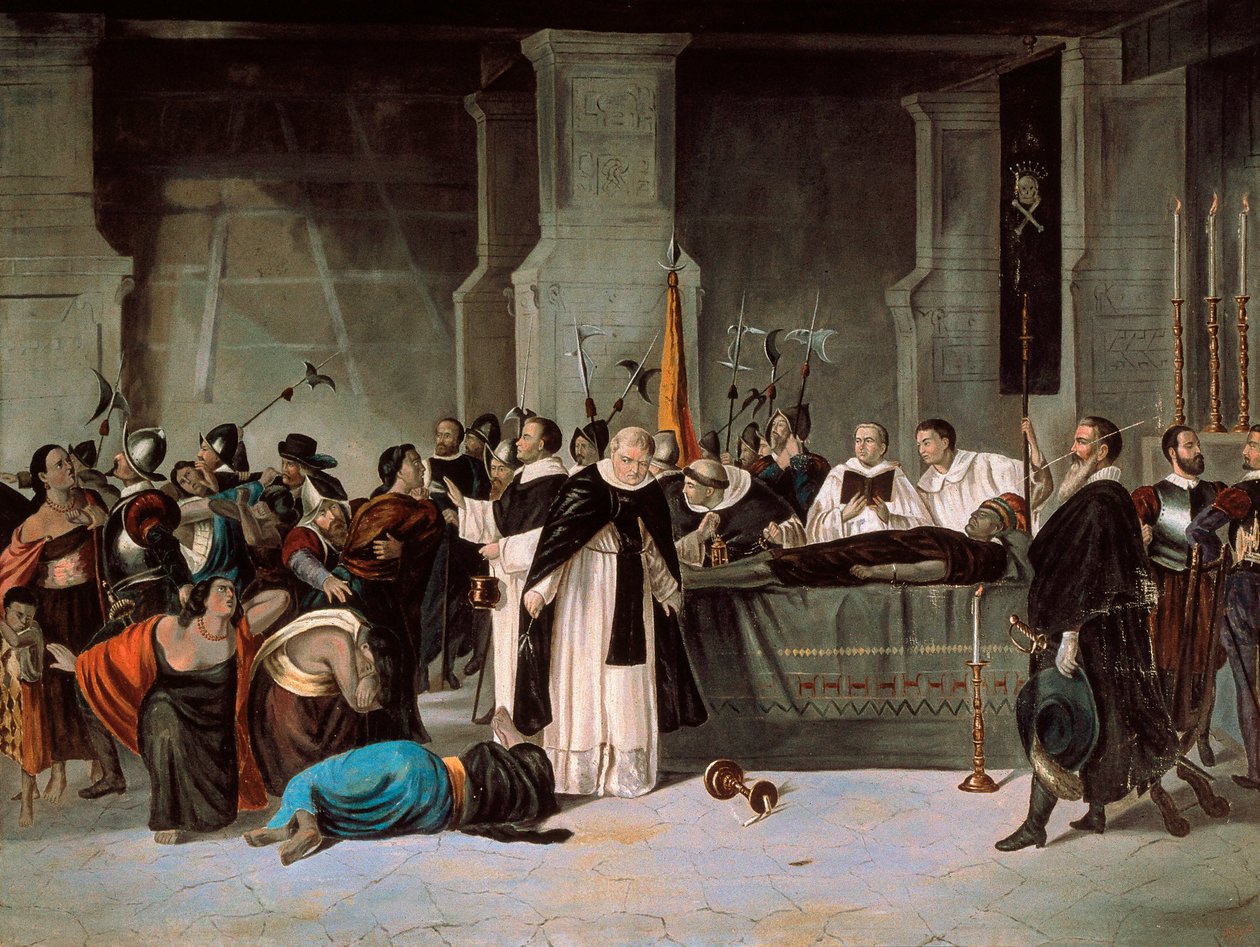 Begräbnis von Atahualpa, August 1533 von Mexican School