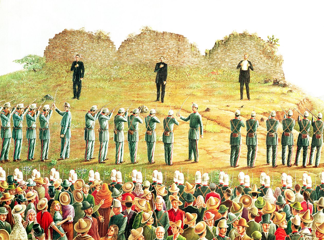Die Hinrichtung von Maximilian I (1832-67) von Mexican School