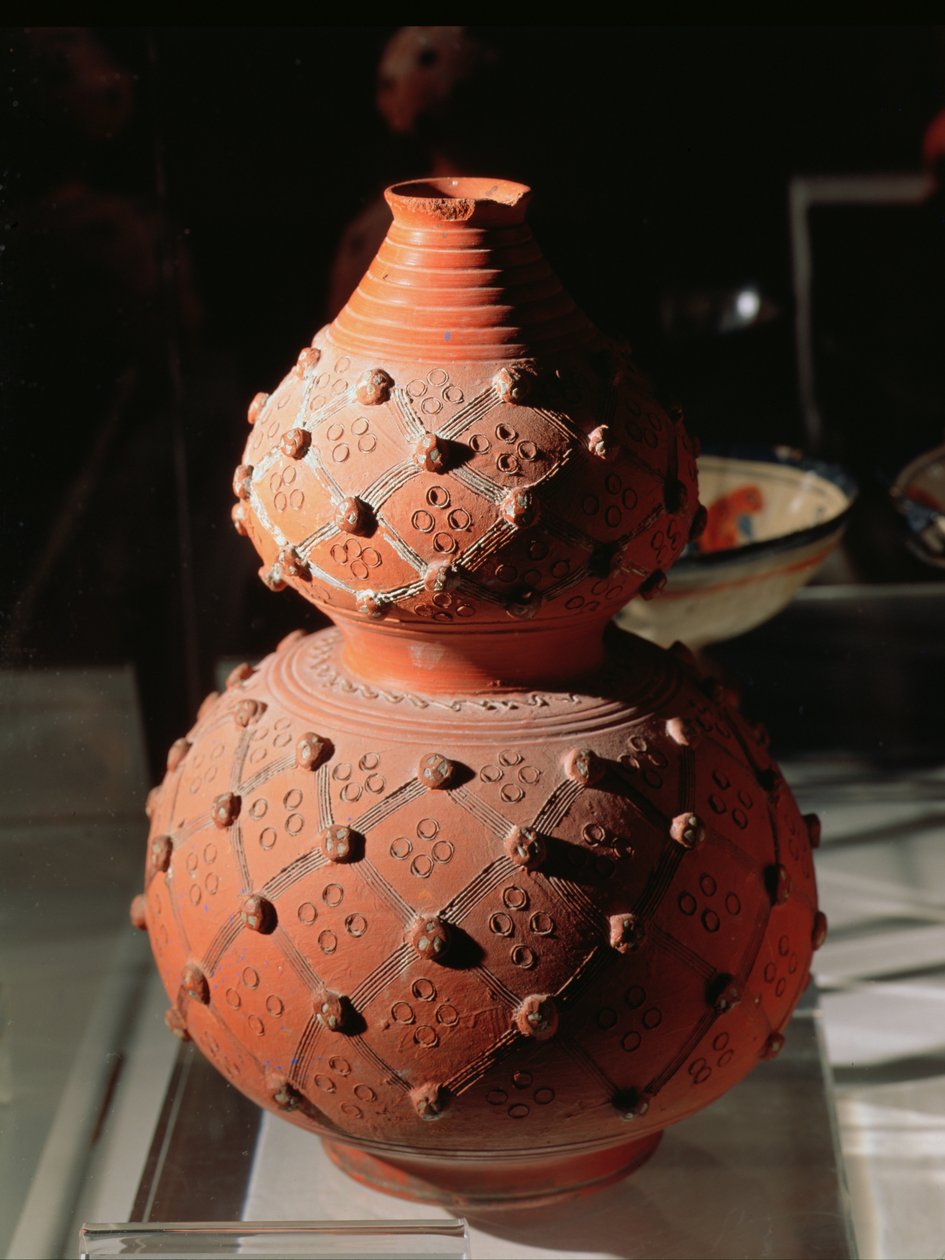 Vase in Form eines Kürbisses von Mexican School
