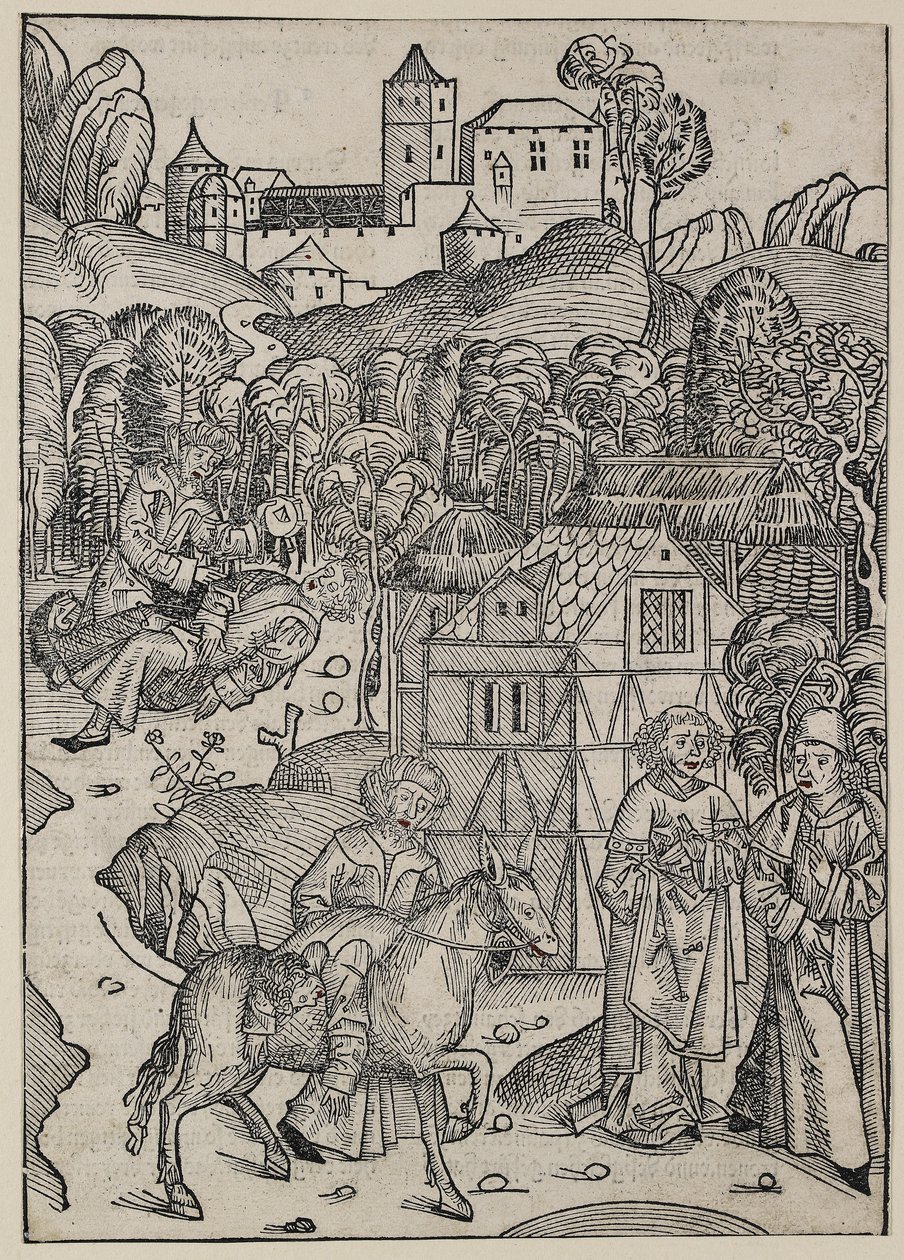 Der zweite Teil des Gleichnisses vom barmherzigen Samariter, ca. 1491 von Michael Wolgemut
