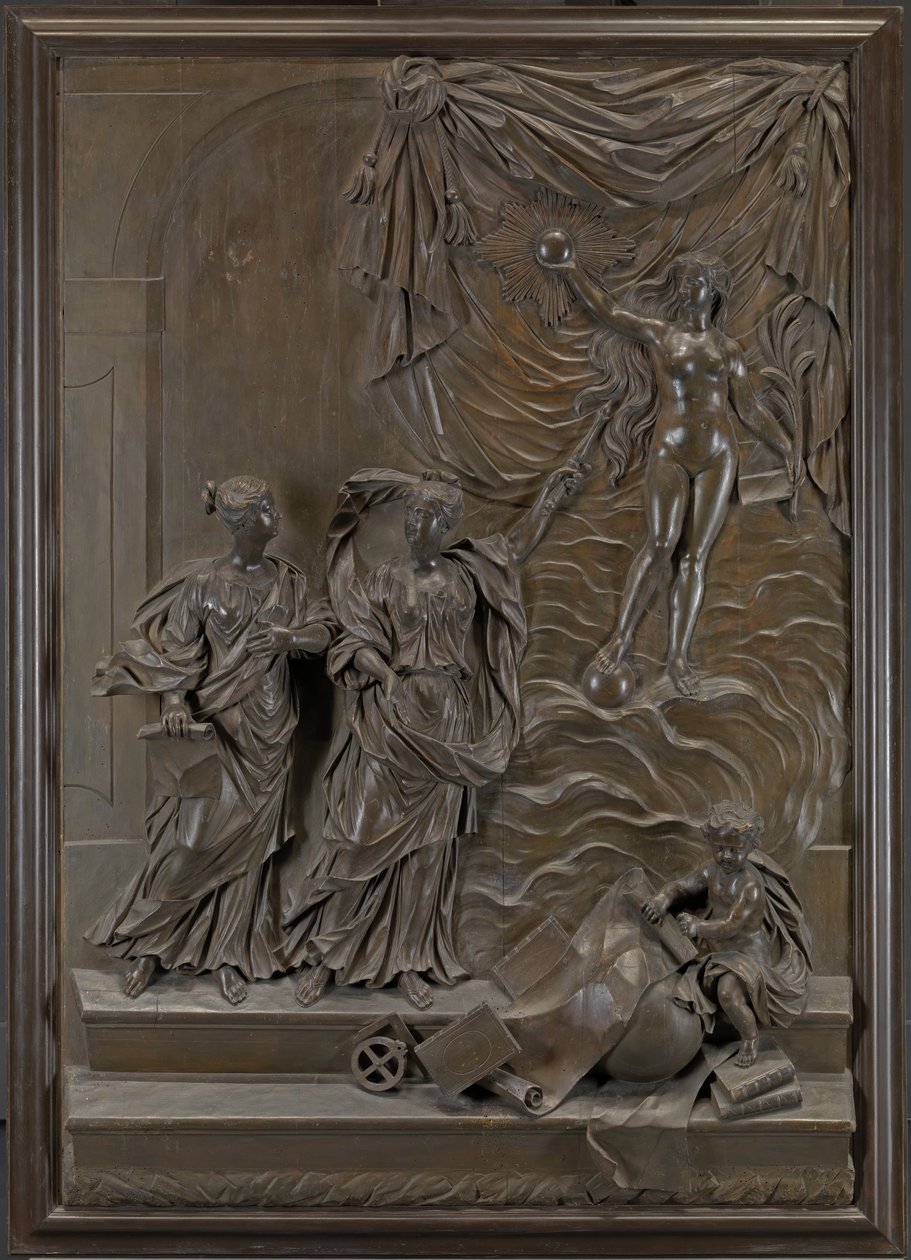 Die Stowe-Reliefs: möglicherweise Wahrheit, die sich den freien Künsten offenbart, ca. 1715 von Michael (attr.to) Chuke