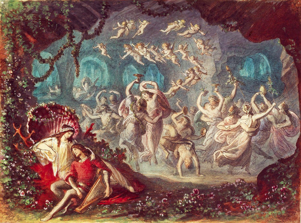 Bühnenbild für Tannhäuser-Aufführung von Richard Wagner im Münchner Nationaltheater von Michael Echter