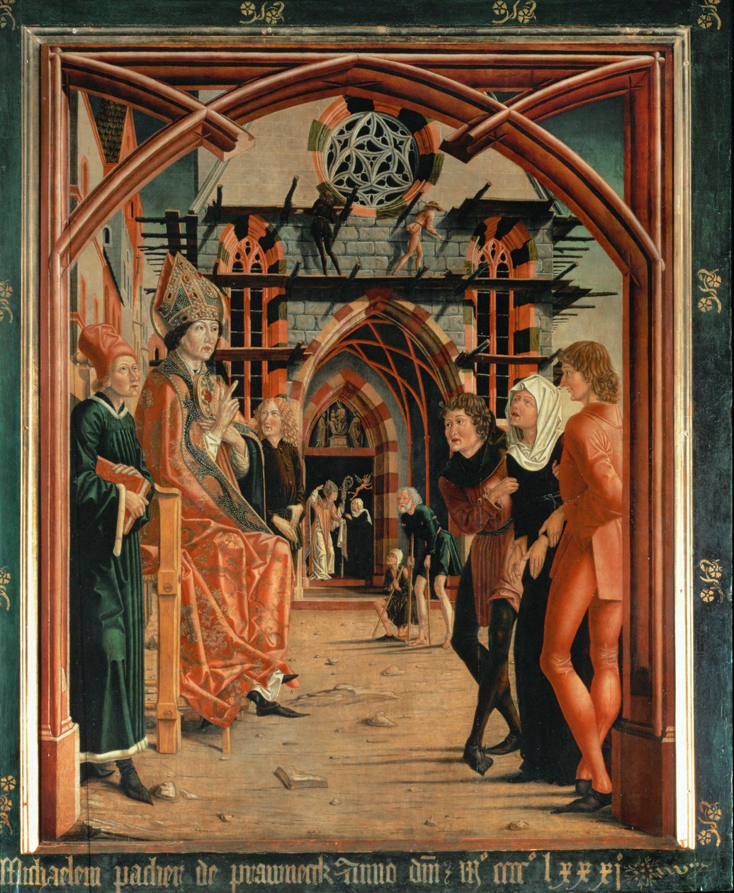 Der heilige Wolfgang heilt die besessene Frau von Michael Pacher