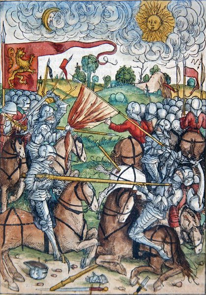 Die Schlacht von Gibeon und die Sonne und der Mond stehen still auf Josuas Bitte, aus 