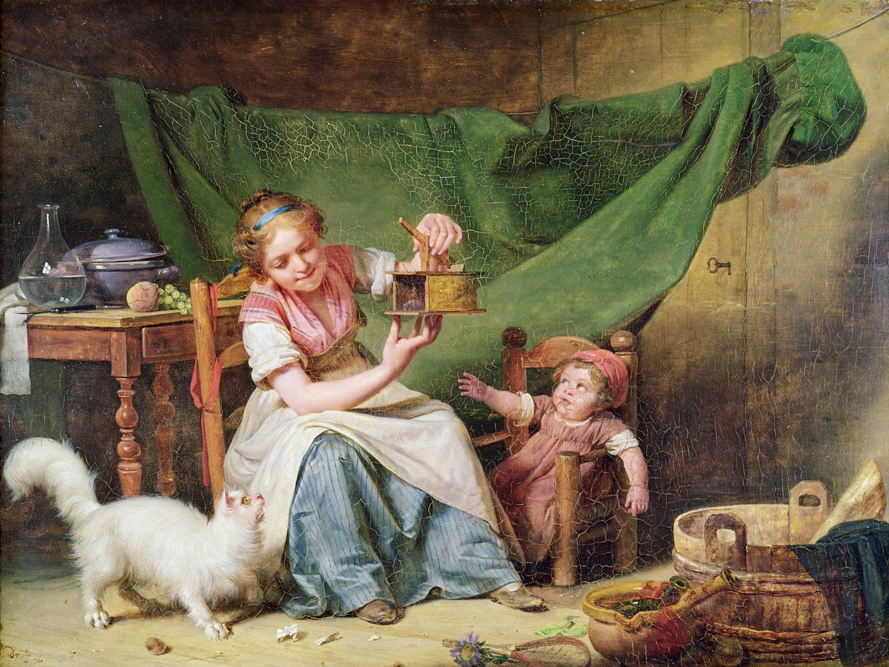 Die Frau und die Maus, ca. 1798 von Michel Martin Drolling