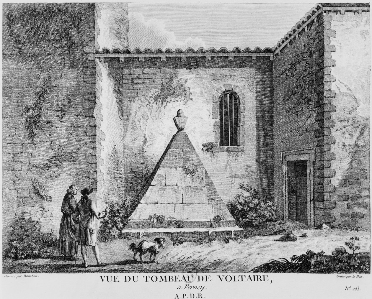 Grab von Voltaire in Ferney, graviert von Jacques Philippe Le Bas (1707-83) von Michel Vincent Brandoin or Brandouin