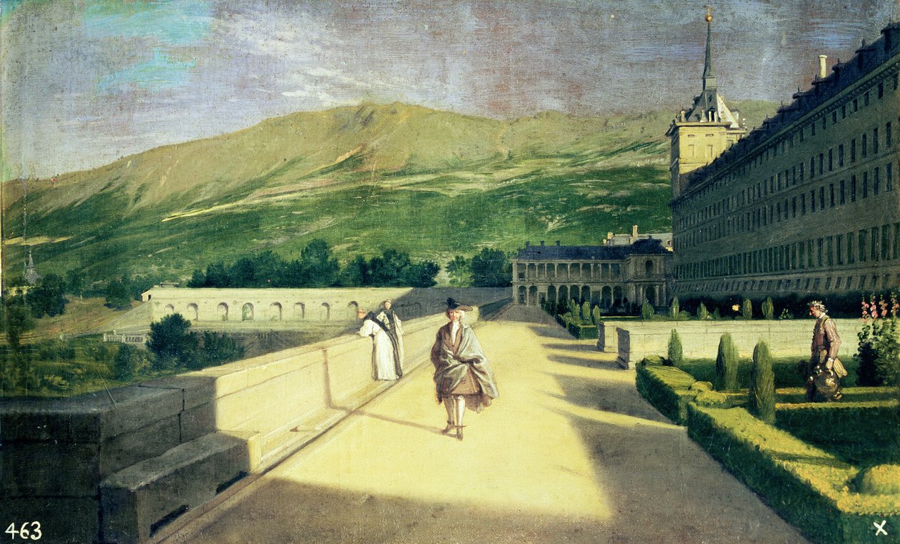 Der Mönchsgarten im Kloster San Lorenzo del Escorial von Michel Ange Houasse