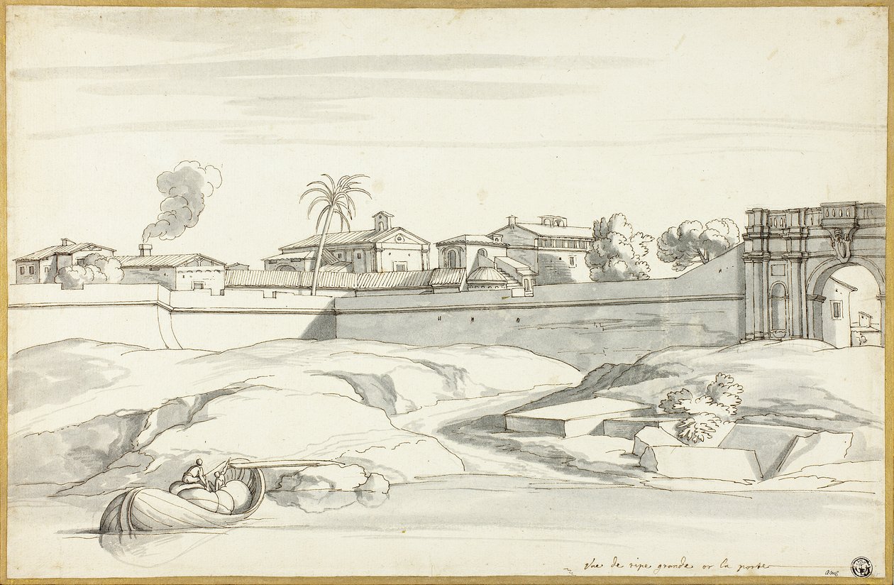 Landschaft entlang eines Flusses von Michel Ange Houasse