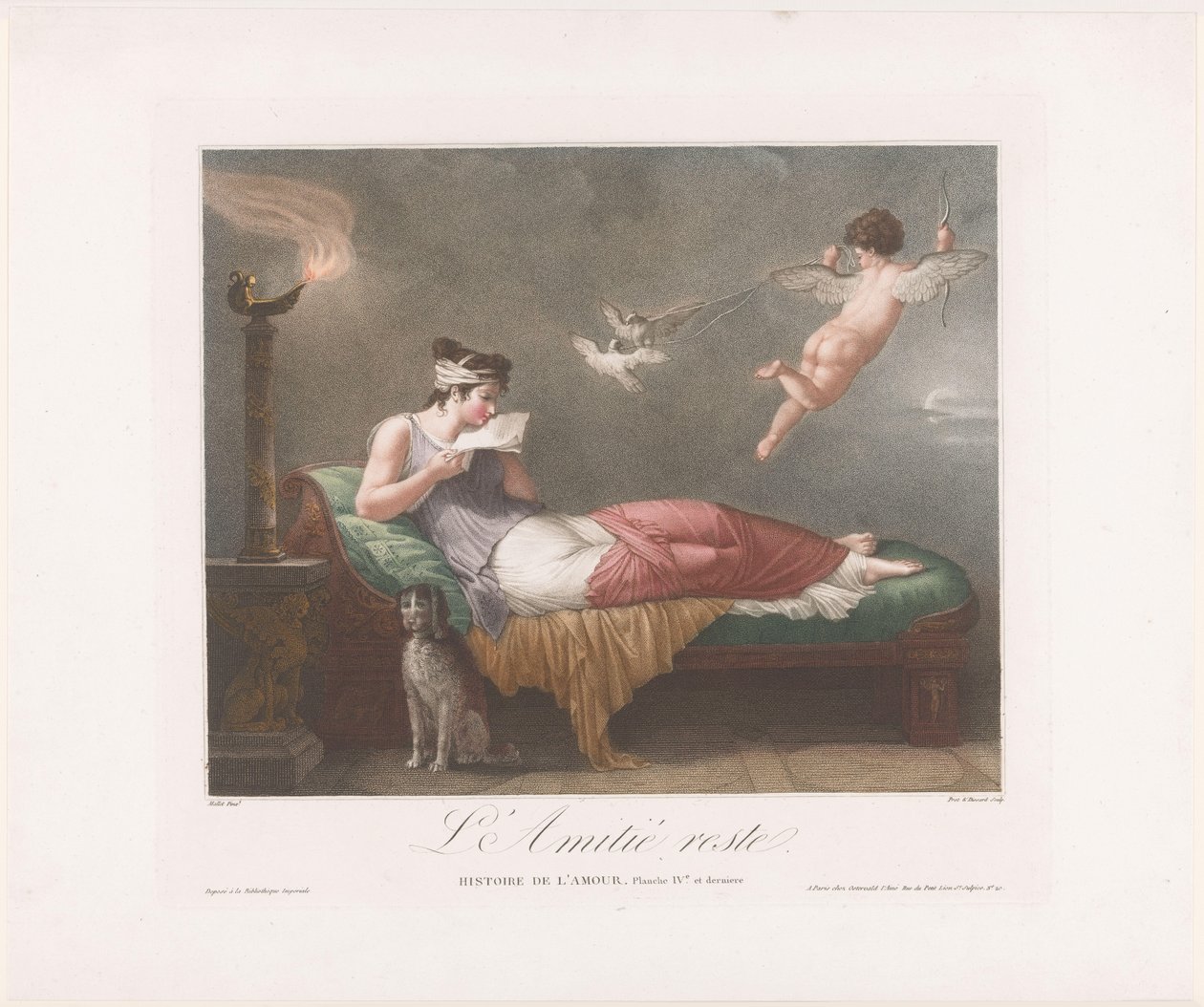 Personifikation der Freundschaft, einen Brief lesend von Michel Dissard