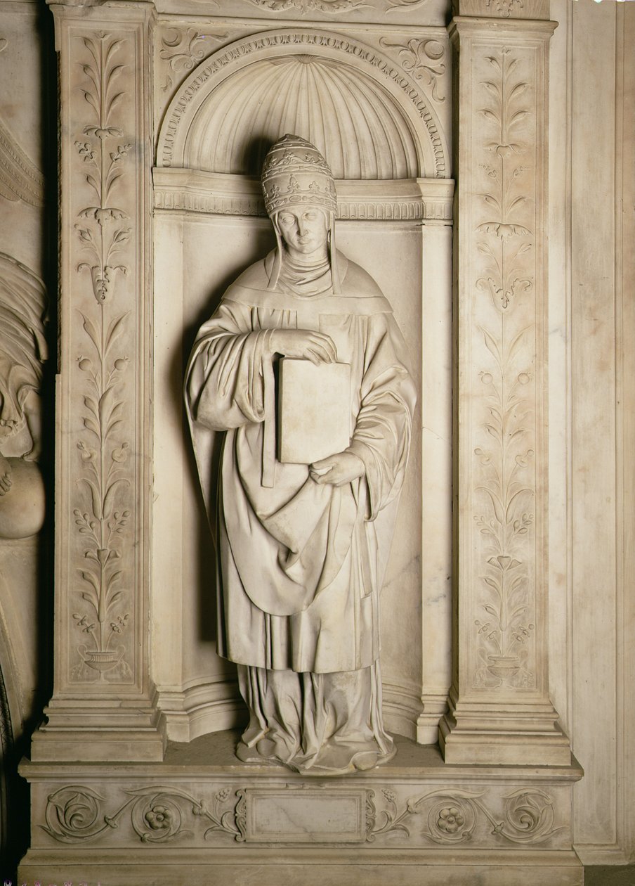 St. Gregor (ca. 540-604) vom Piccolomini-Altar (1501-1504) von Michelangelo Buonarroti