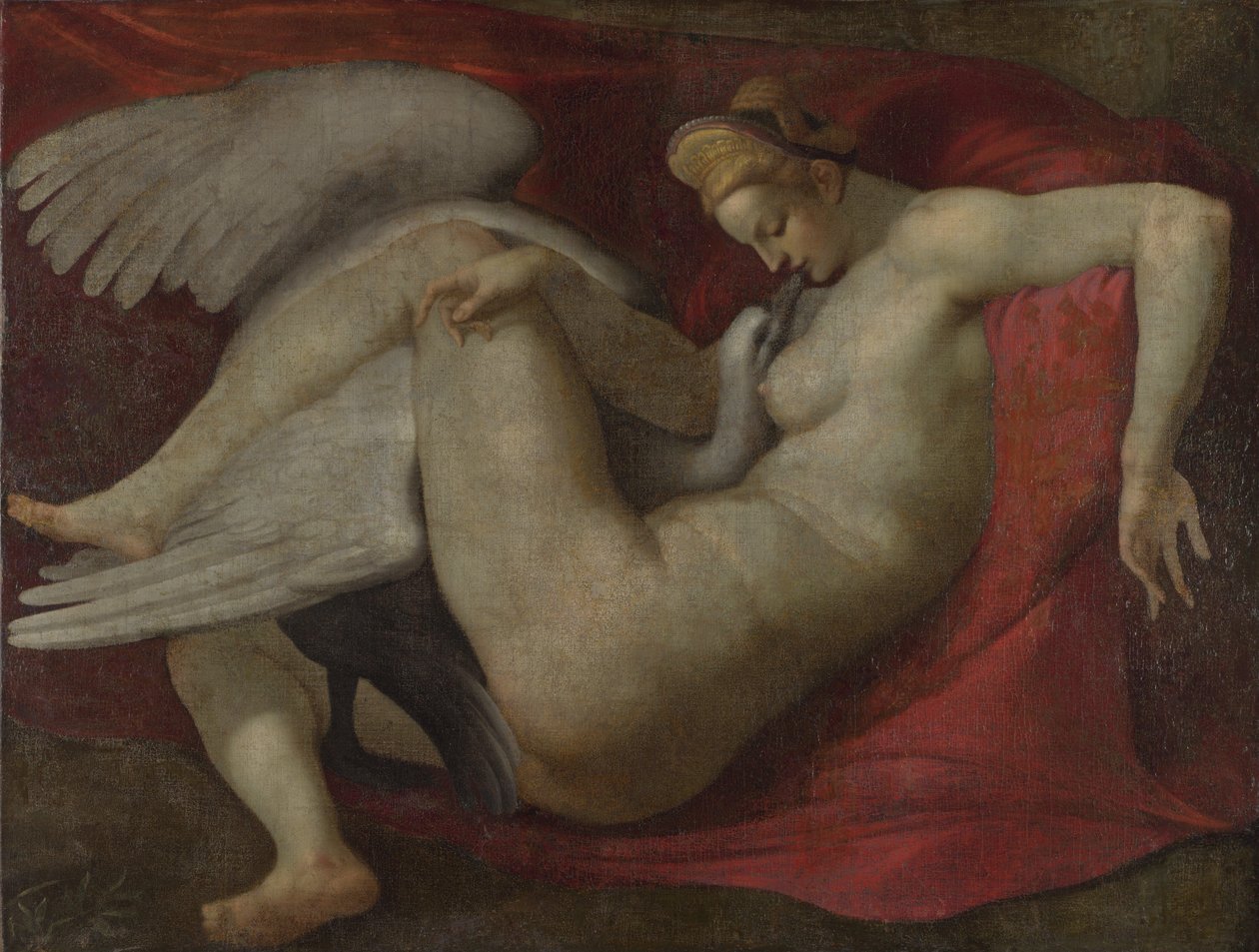 Leda und der Schwan, nach 1530 von Michelangelo (School of) Buonarroti