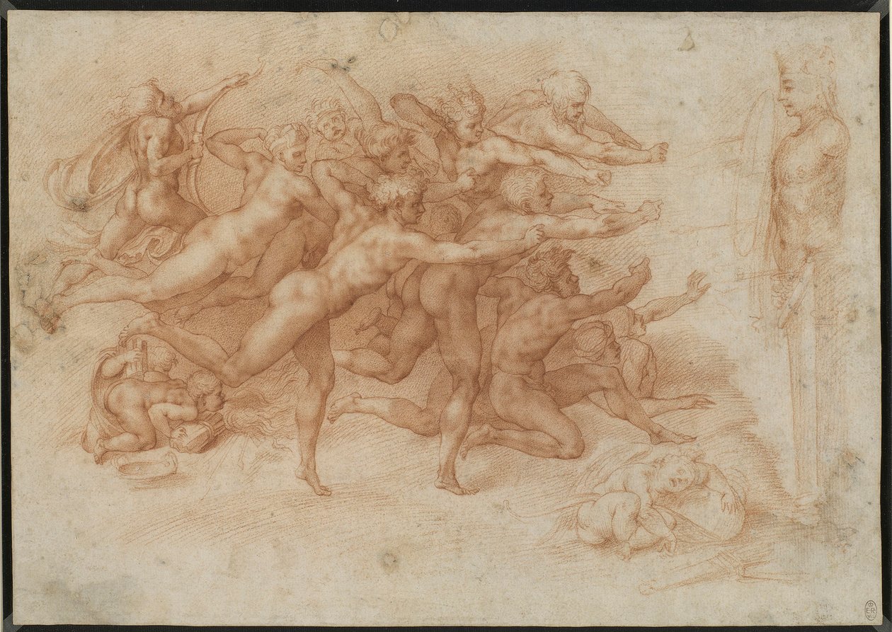 Zugeschrieben Bernardino Cesari - Eine Kopie nach Michelangelos Die Bogenschützen von Michelangelo