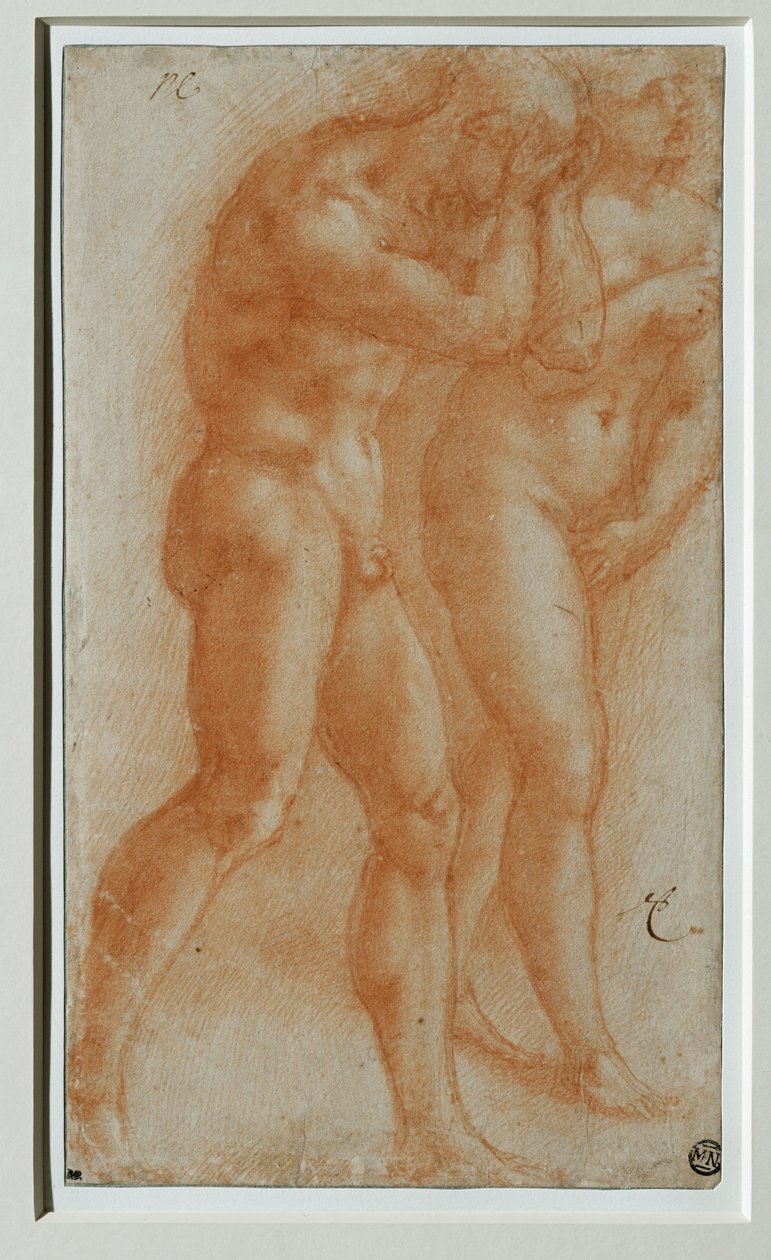 Adam und Eva aus dem Paradies vertrieben, Kopie nach Masaccio von Michelangelo Buonarroti