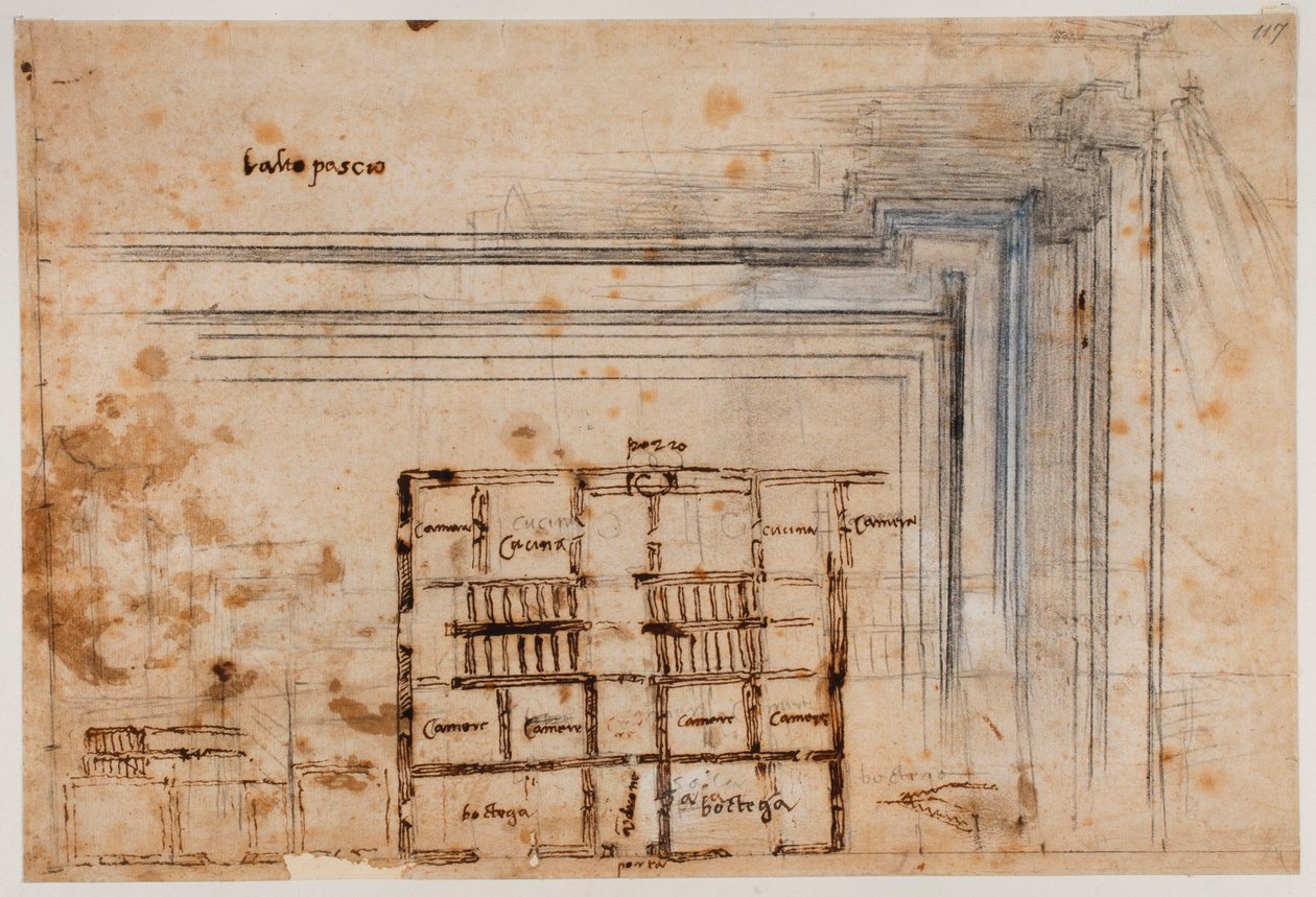 Hausplan und Portal von Michelangelo Buonarroti