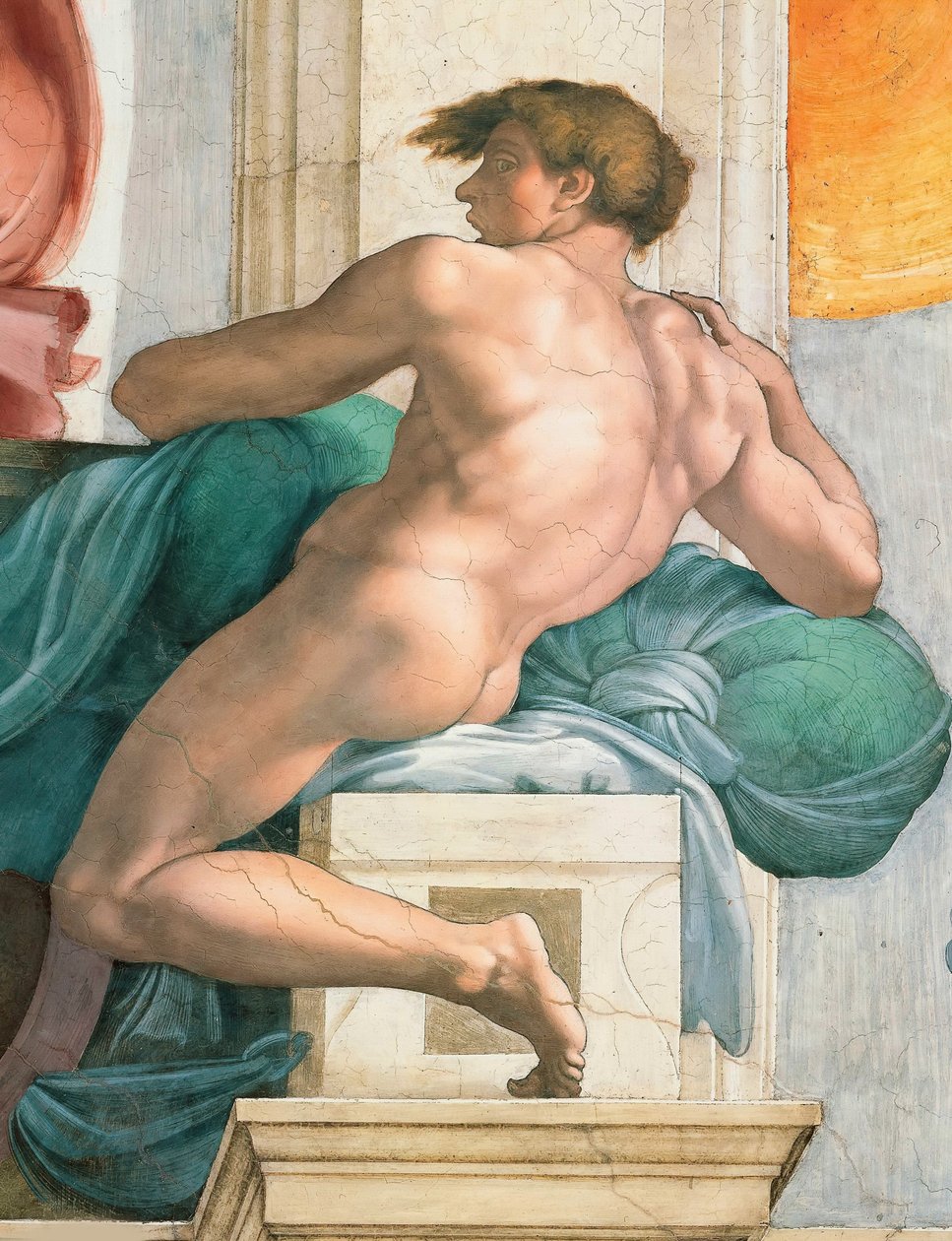 Ignudo Sixtinische Kapelle Decke im Vatikan, 1508-1512 von Michelangelo Buonarroti