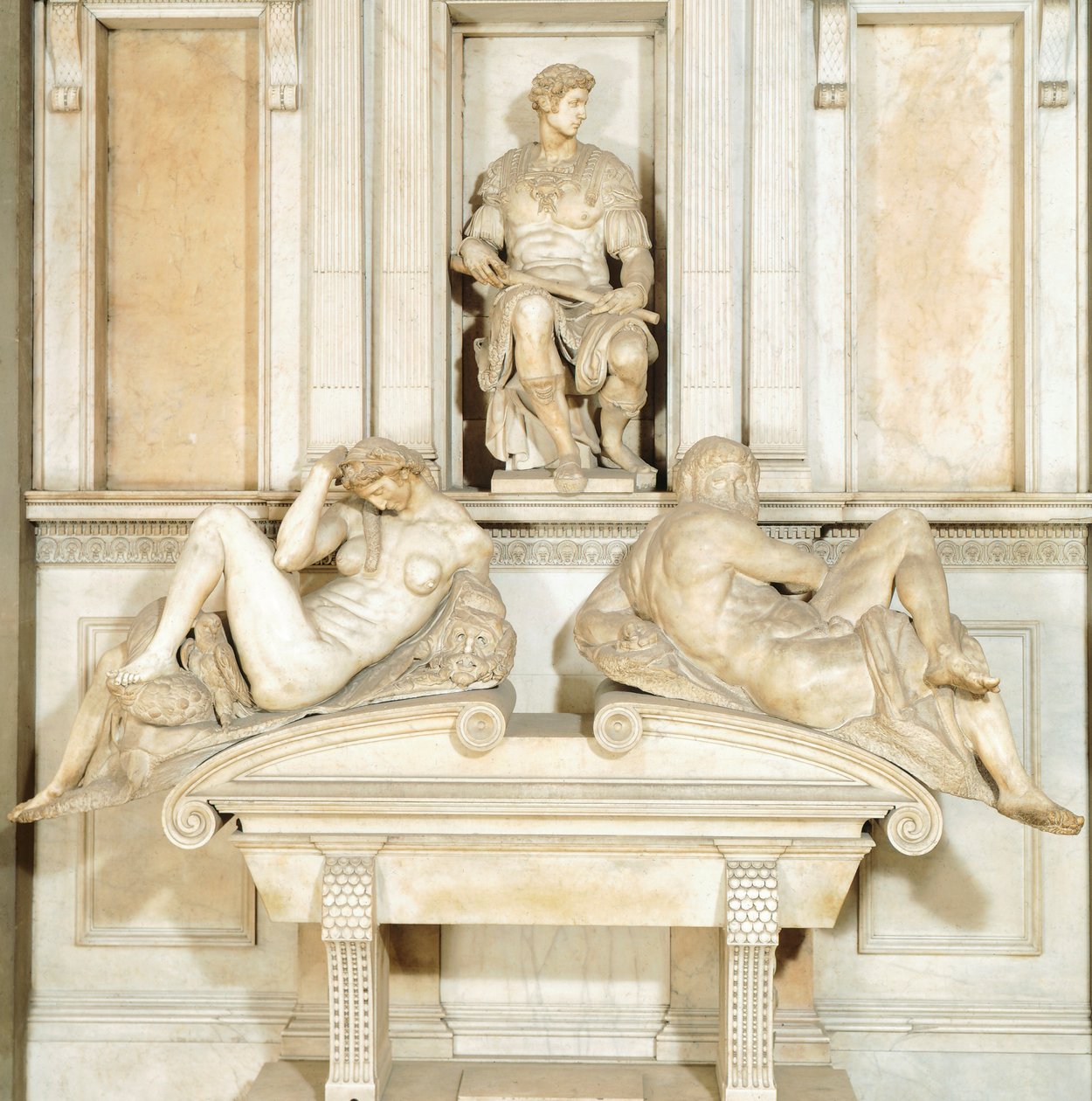 Italien, Florenz, Neue Sakristei in der Medici-Kapelle der Basilika San Lorenzo in Florenz (UNESCO-Weltkulturerbe) von Michelangelo Buonarroti