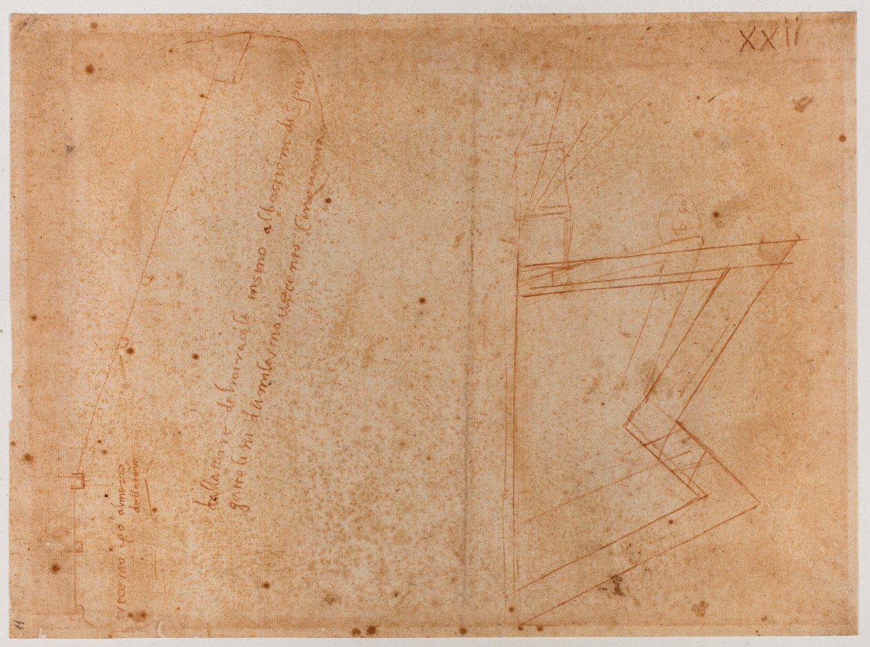 Plan der Mauern in der Nähe des Tores zu St. Pier Gattolini von Michelangelo Buonarroti