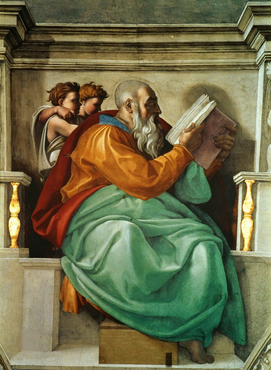Propheten und Sibyllen: Sacharja Sixtinische Kapelle Decke im Vatikan, 1508-1512 von Michelangelo Buonarroti