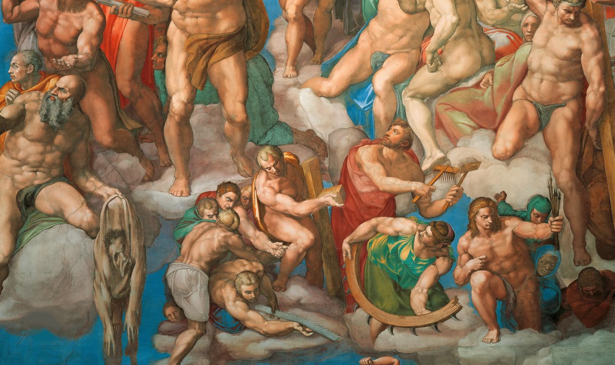 Das Jüngste Gericht Fresko der Sixtinischen Kapelle im Vatikan von Michelangelo Buonarroti