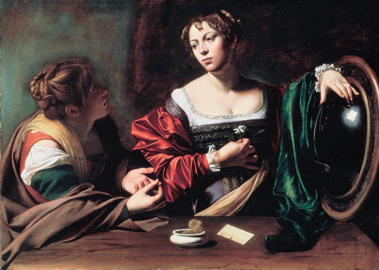 Martha und Maria Magdalena von Michelangelo Merisi da Caravaggio