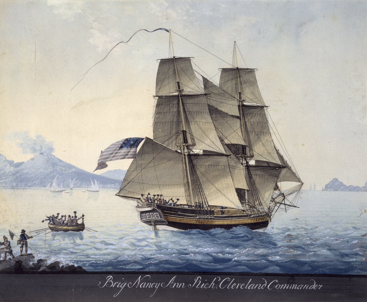 Brig Nancy Ann von Salem verlässt Neapel, um 1810 von Michele Felice Corne