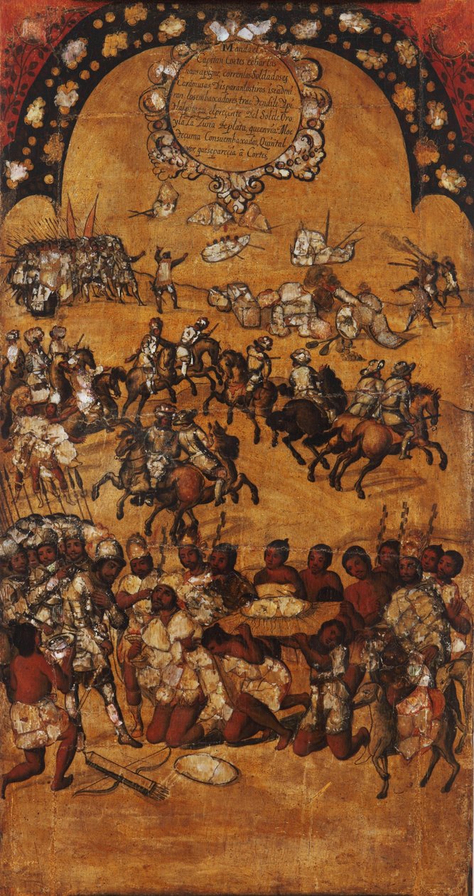 Die Eroberung Mexikos, Tafel II, ca. 1696-1715 von Miguel Gonzalez