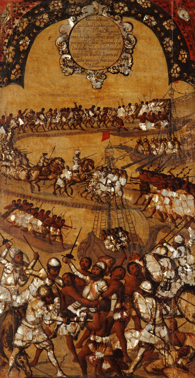 Die Eroberung Mexikos, Tafel XXI, ca. 1696-1715 von Miguel Gonzalez