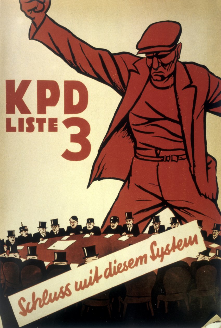 Plakat der deutschen Kommunistischen Partei (KPD) 