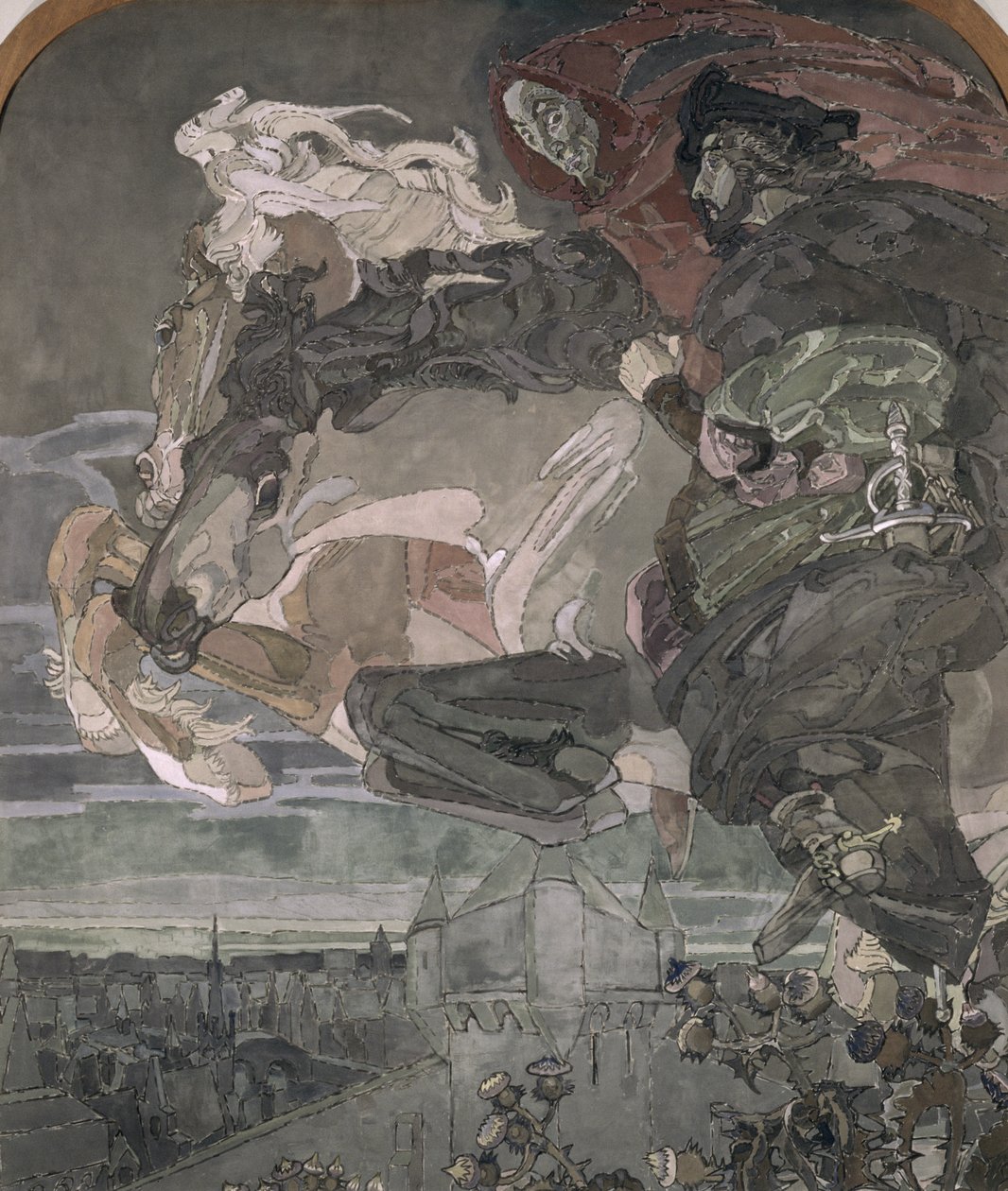 Die Flucht von Faust und Mephistopheles, 1896 von Mikhail Aleksandrovich Vrubel
