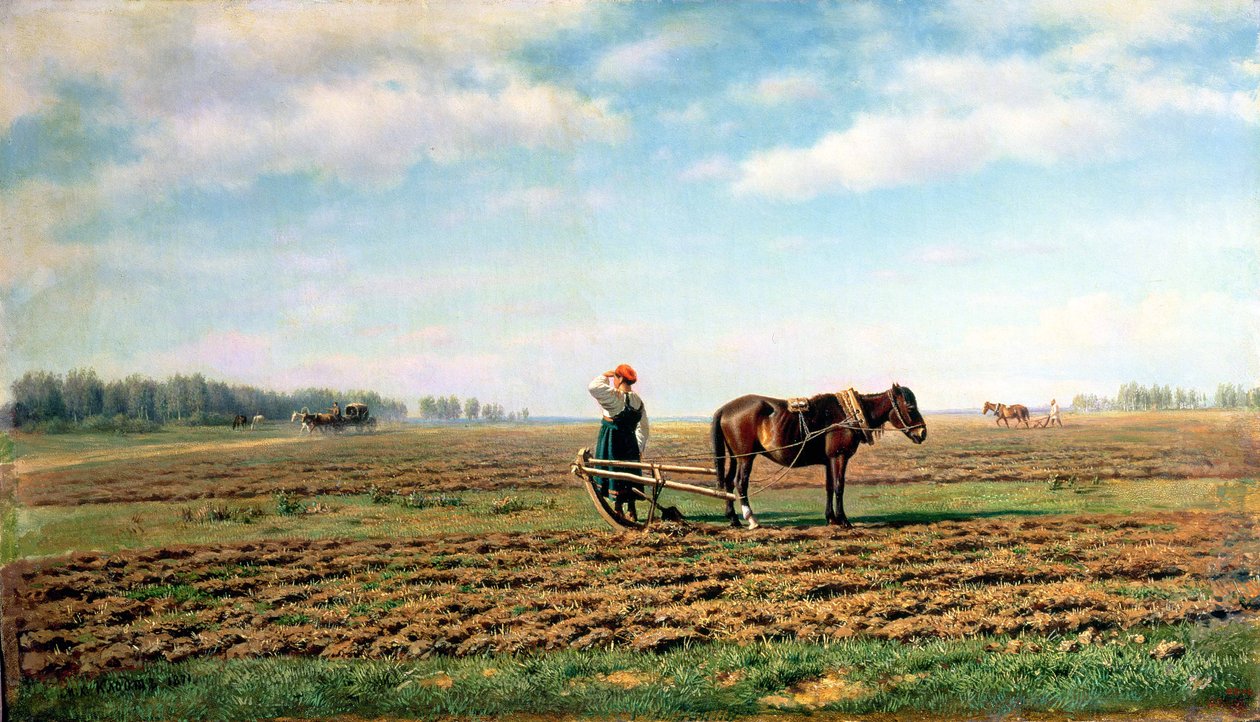 Feldpflügen, 1871 von Mikhail Konstantinovich Klodt