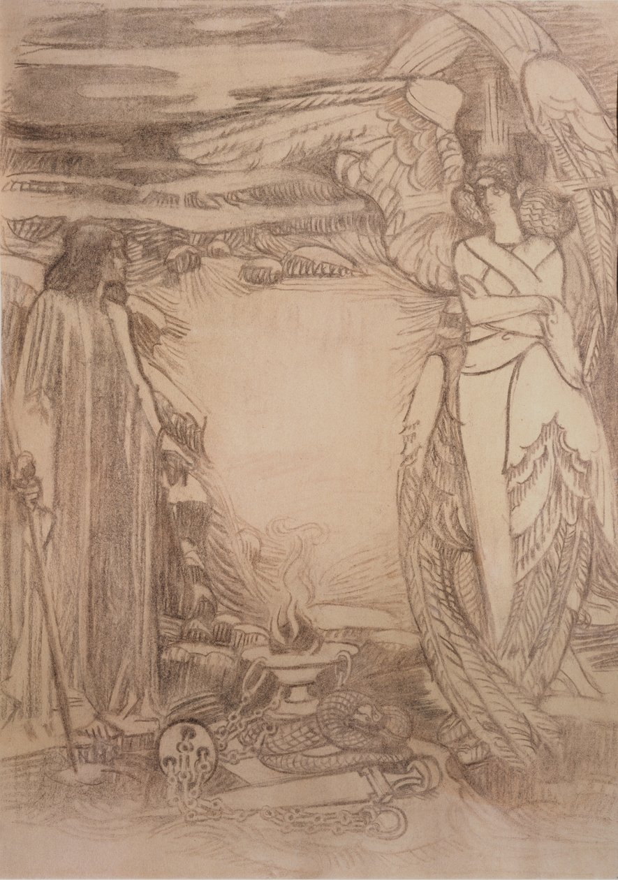 Illustration zum Gedicht Prophet von A. Puschkin, 1905 von Mikhail Aleksandrovich Vrubel