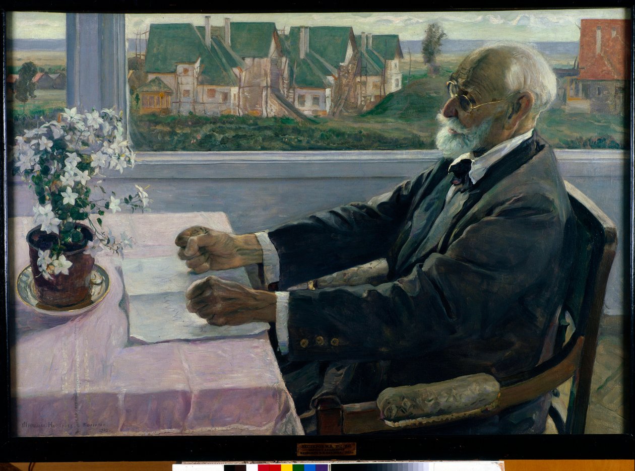 Porträt des Physiologen, Psychologen und Arztes Ivan Petrovich Pavlov von Mikhail Vasilievich Nesterov