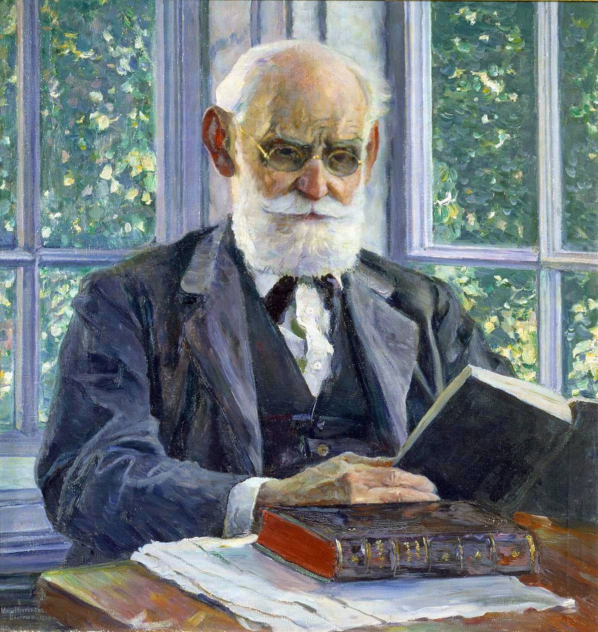 Porträt des Physiologen, Psychologen und Arztes Ivan P. Pavlov, 1849-1936, 1930 von Mikhail Vasilyevich Nesterov