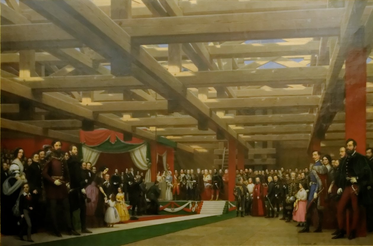 Grundsteinlegung für die Kettenbrücke im Jahr 1842 von Miklós Barabás