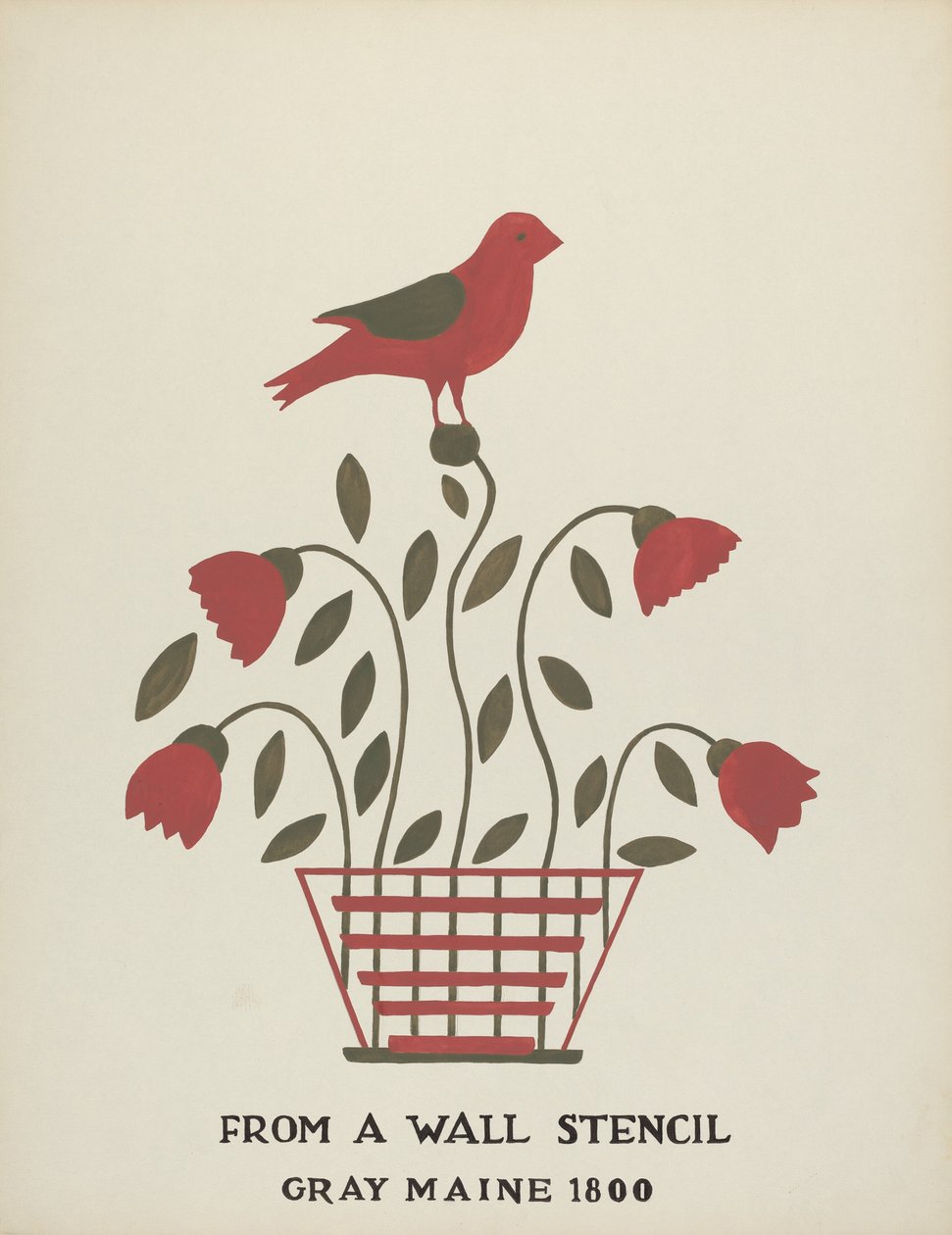 Design aus Gray, Maine 1800 (Nr. 2): Aus dem vorgeschlagenen Portfolio "Maine Wall Stencils" von Mildred E. Bent