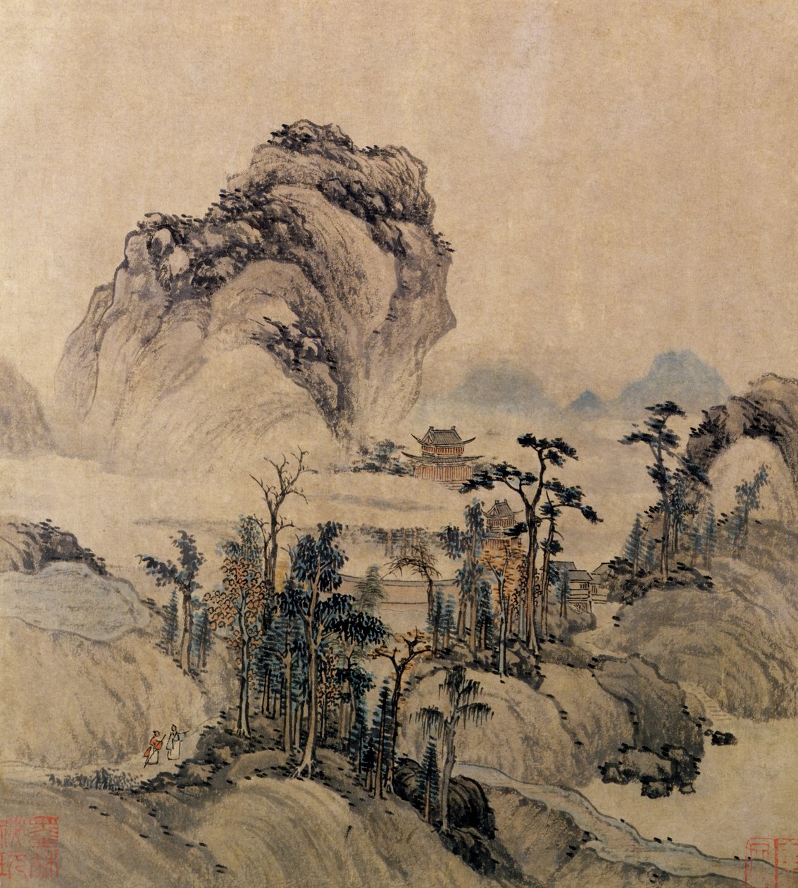 Bergansicht von Ming Dynasty Chinese School