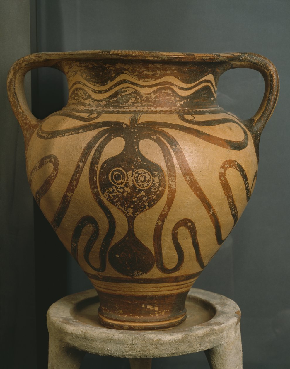 Krater mit Oktopus-Design, aus Ligortynos, Messara, Kreta, Späte Minoische Periode III A - III B, ca. 1400-1200 v. Chr. von Minoan