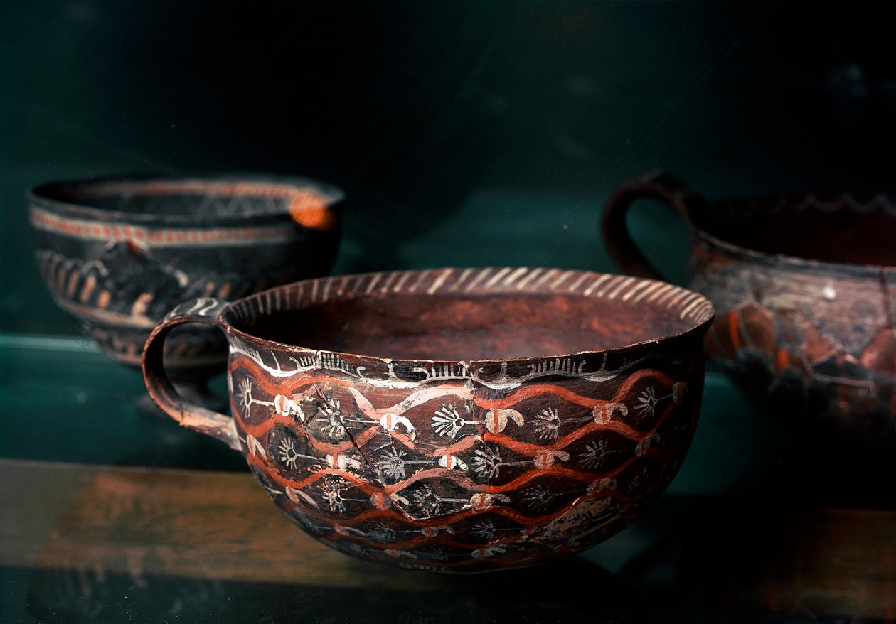 Minoische Kunst: Keramikbecher der Kamares (Kreta) Periode Protopalatial (2100 bis 1650 v. Chr.), aus Knossos. Heraklion, Archäologisches Museum von Minoan