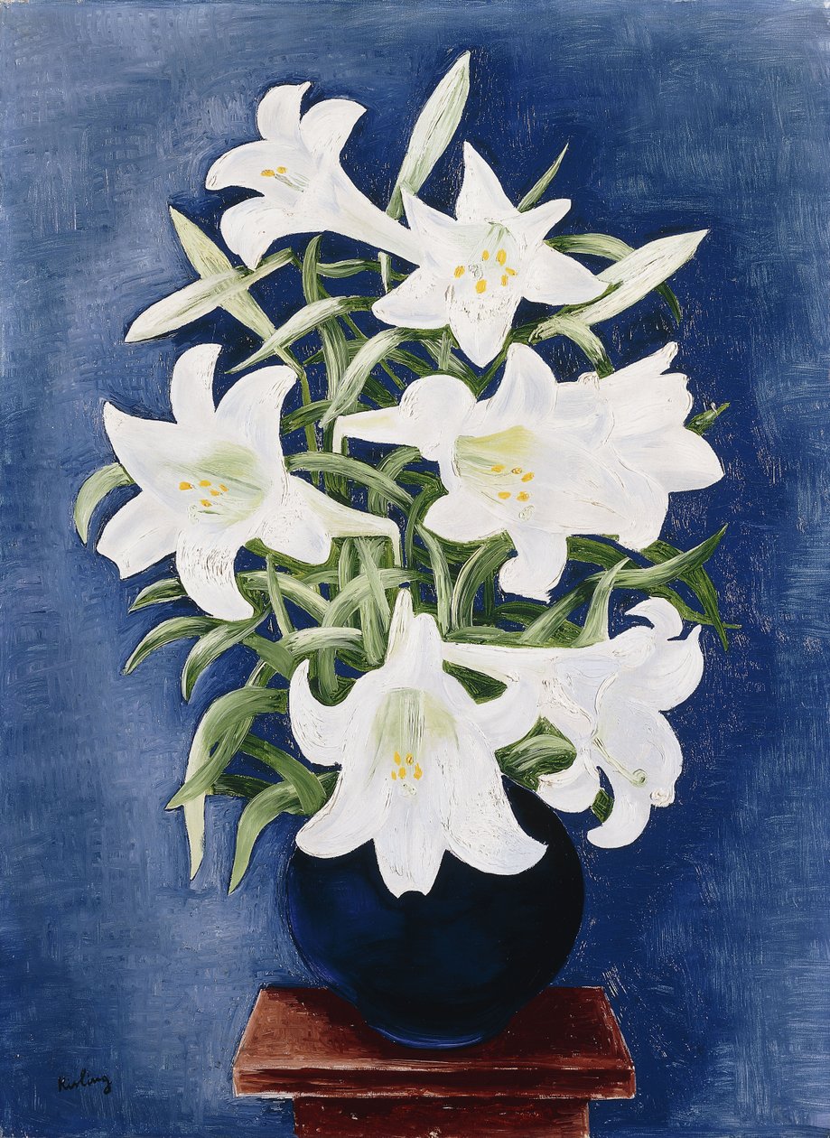 Vase mit Lilien von Moise Kisling