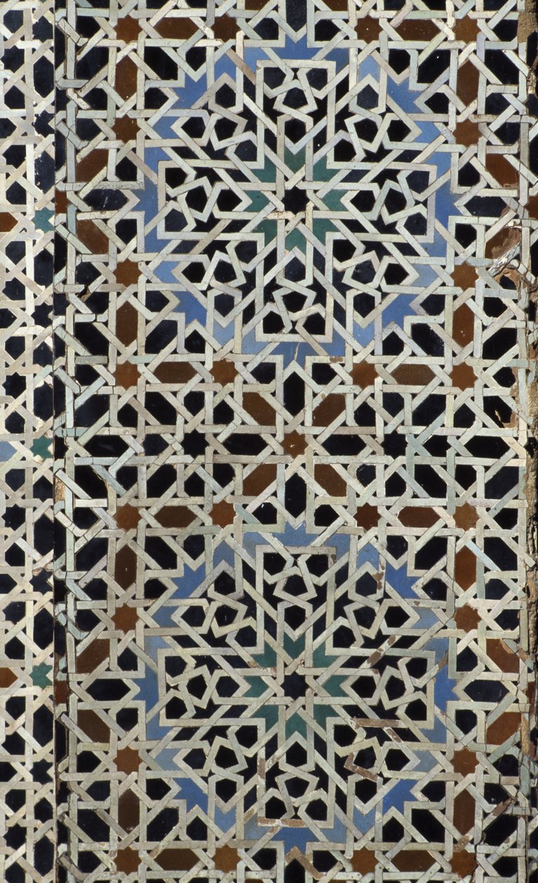Bou Inania Madrasa, Zellij-Fliesenarbeit, 14. Jahrhundert von Moroccan School