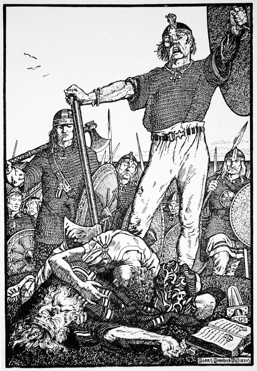 Tod von Brian Boru in der Schlacht von Clontarf, Irland von Morris Meredith Williams