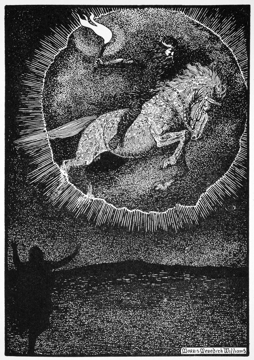 Die Vision des Mannes auf dem grauen Pferd, 1913 von Morris Meredith Williams