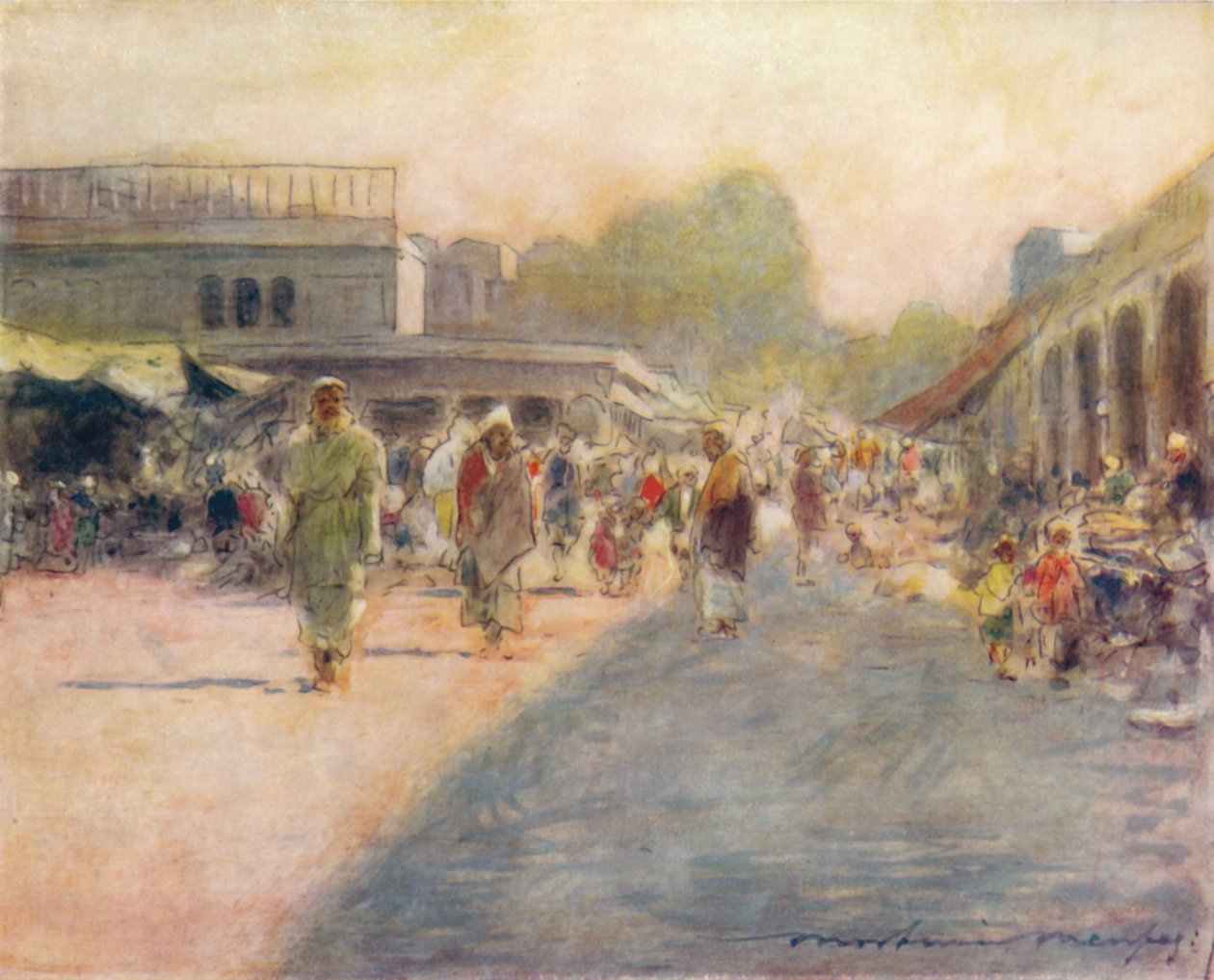Eine Straße in Peshawur, 1905 von Mortimer Ludington Menpes