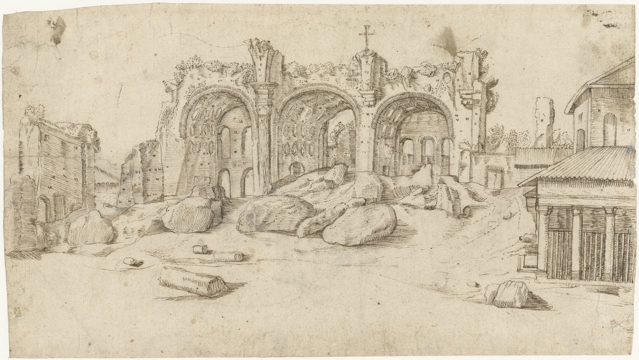 Ruinen der Basilika von Maxentius und Konstantin, Rom von Moses Ter Borch