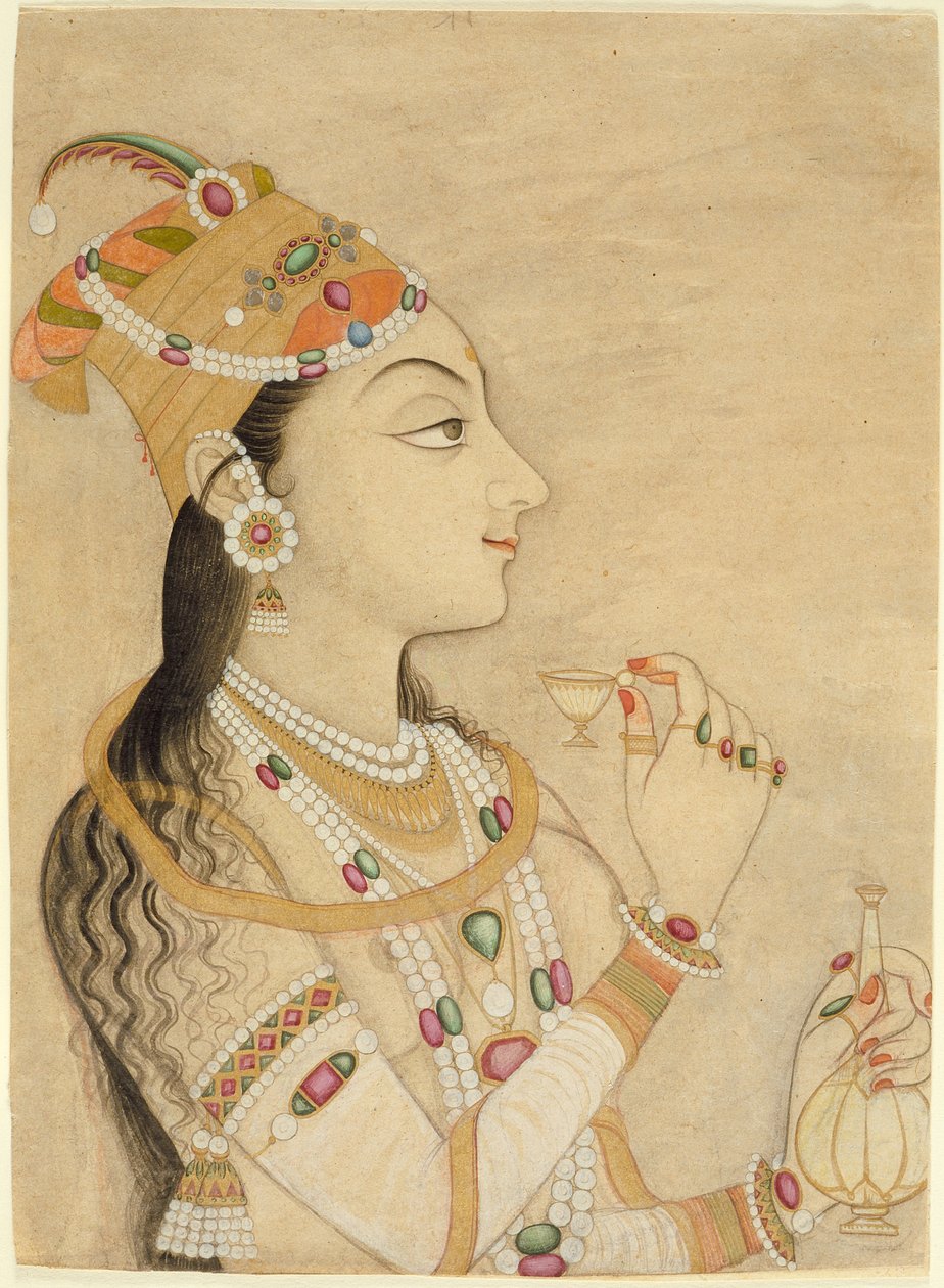 Idealisiertes Porträt der Mogul-Kaiserin Nur Jahan von Mughal School