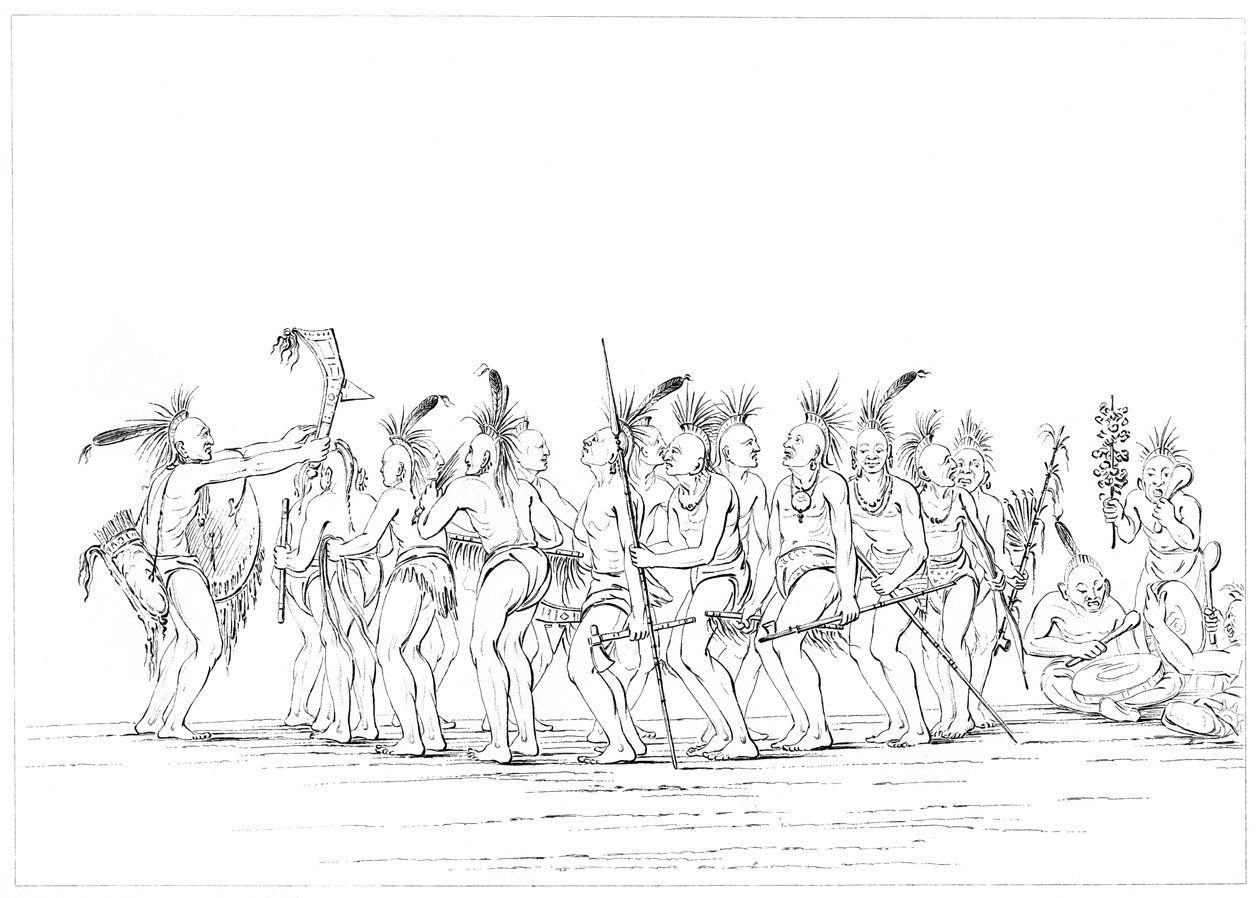 Sklaventanz, Sac und Fox, Rock Island, Oberer Mississippi, 1841 von Myers and Co