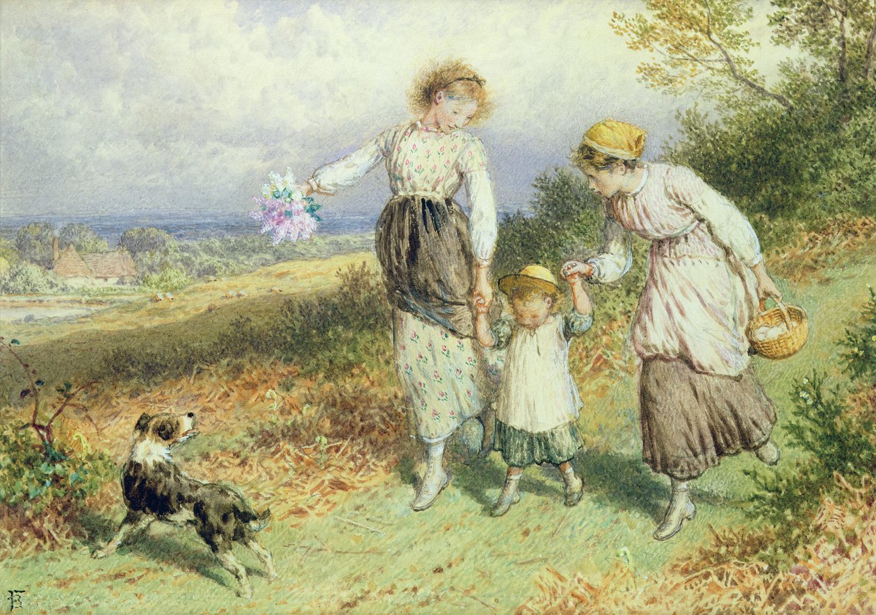 Rückkehr aus dem Dorf, 19. Jahrhundert von Myles Birket Foster